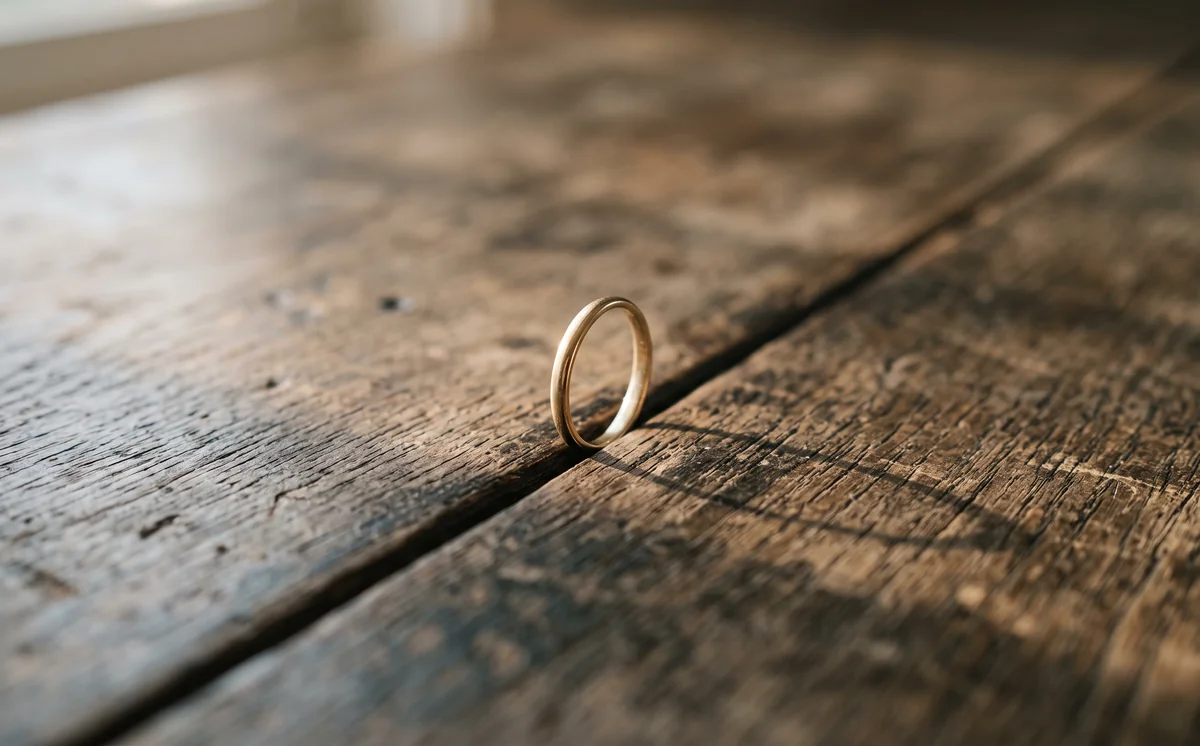 Bagian dalam lingkar cincin emas diperbesar dengan lup memperlihatkan stempel kadar 750